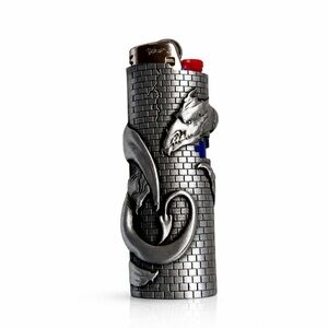 Decorative Metallic Dragon Reptile Lighter - Silver